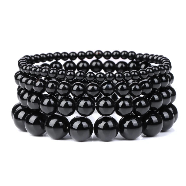 Black Agate Stretch Bracelet